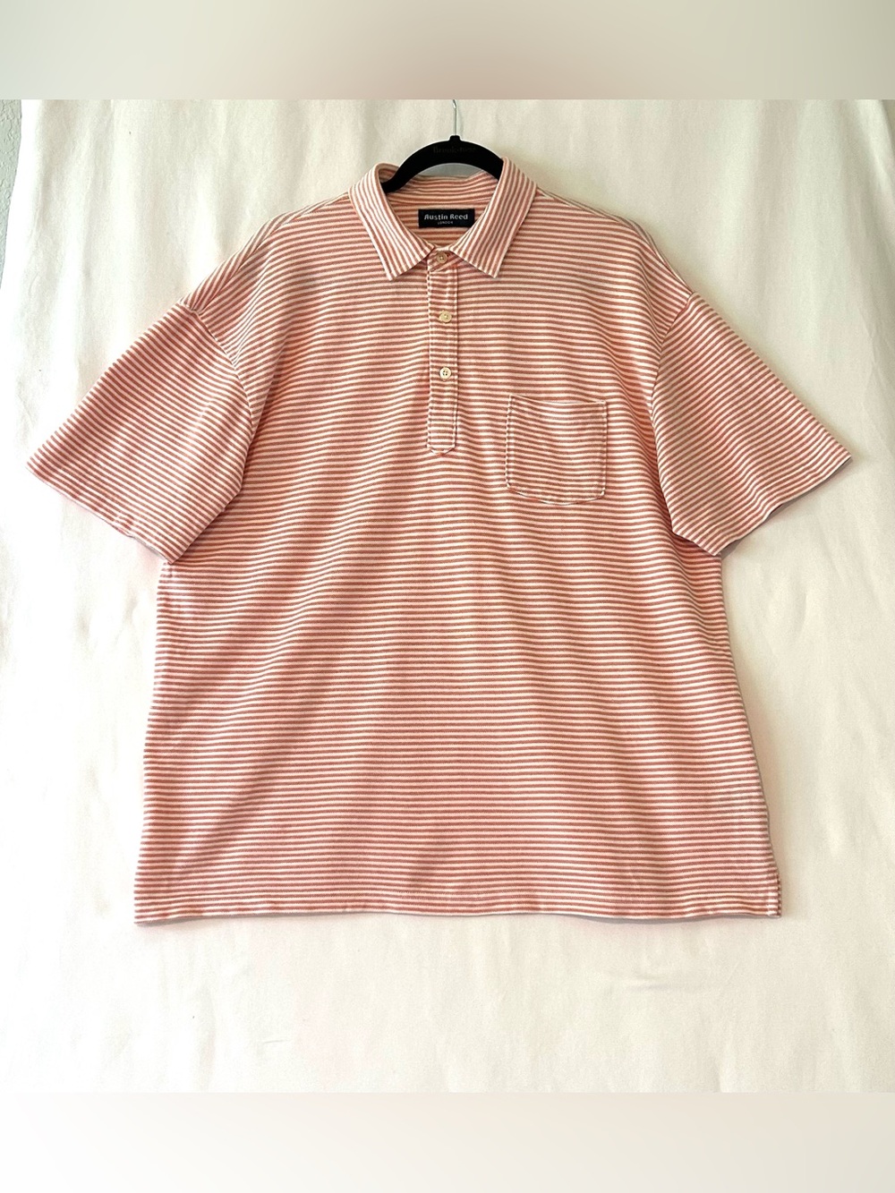 Pendleton Pink Striped Polo Shirt - Men's Casual Short Sleeve